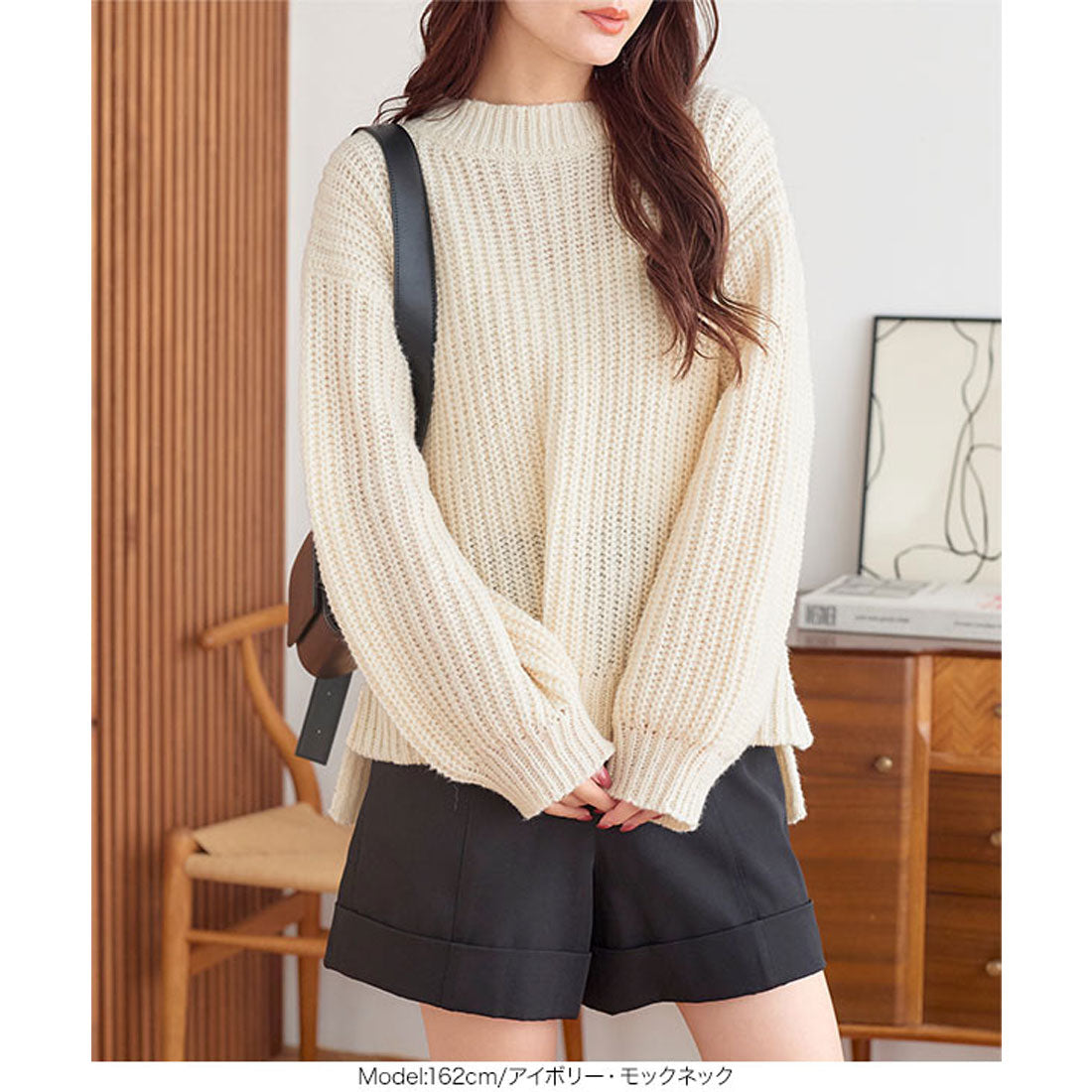 KOBE LETTUCE Brushed knit top [mock neck] [C6848]