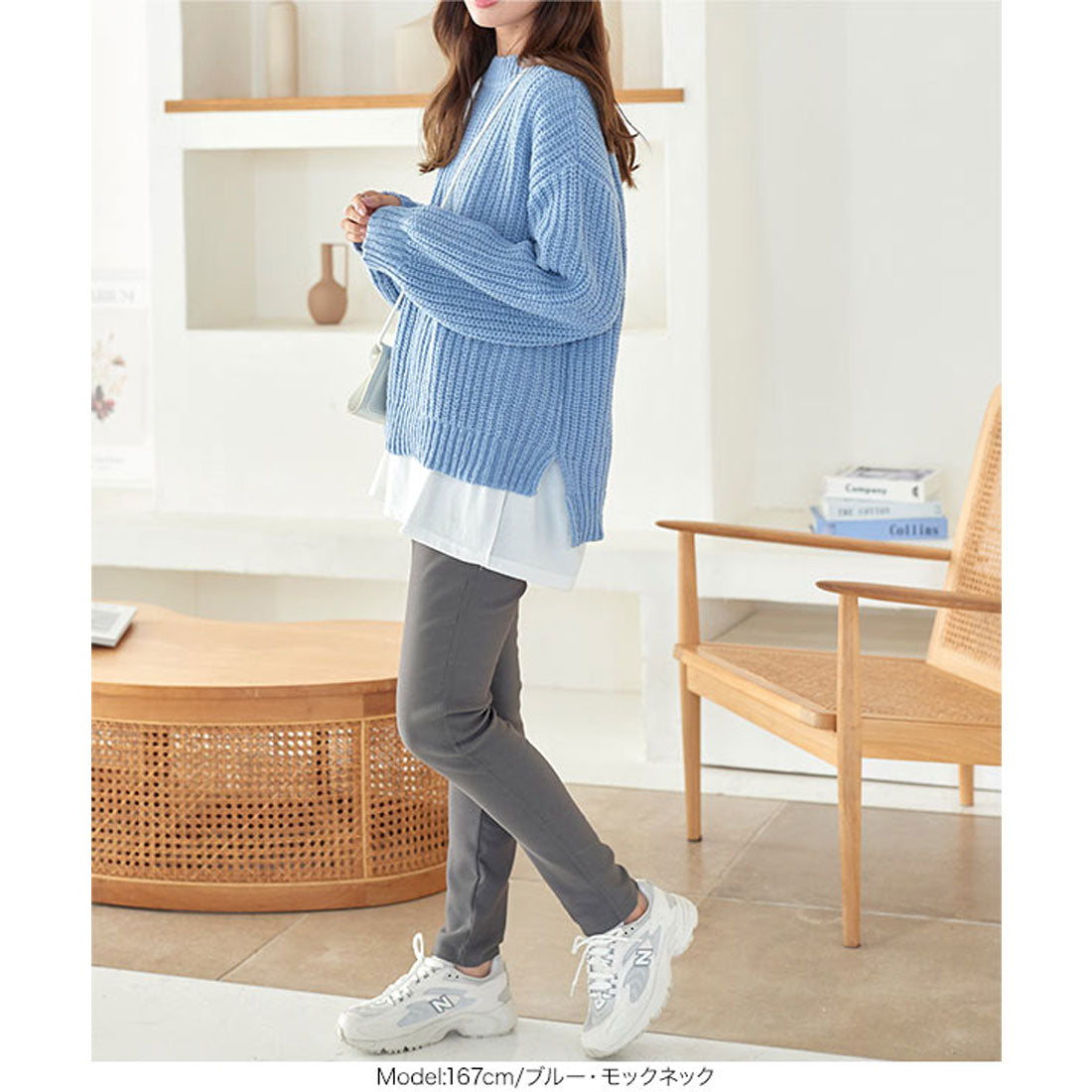 KOBE LETTUCE Brushed knit top [mock neck] [C6848]