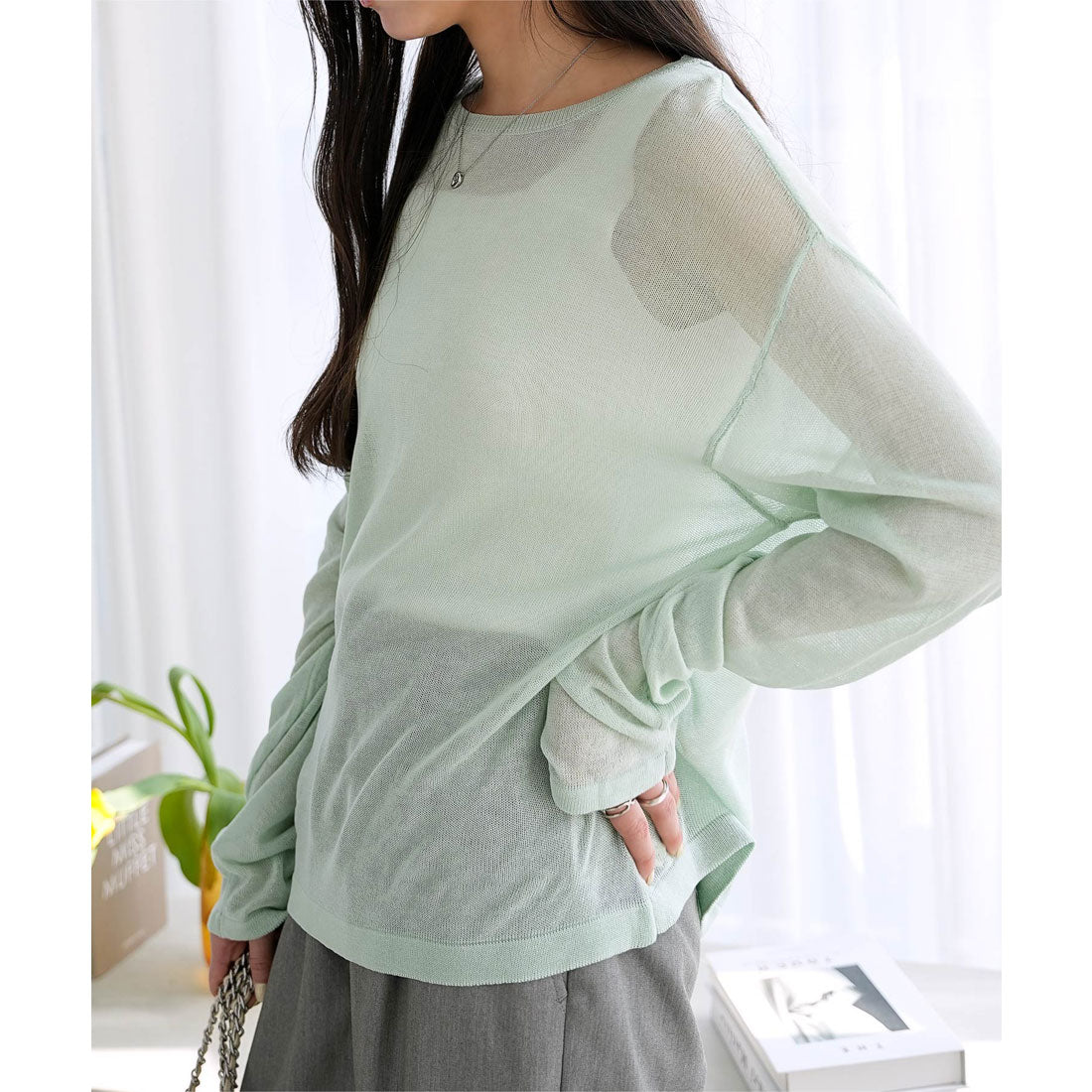 KOBE LETTUCE KOBE LETTUCE Sheer Knit Top [C7066]