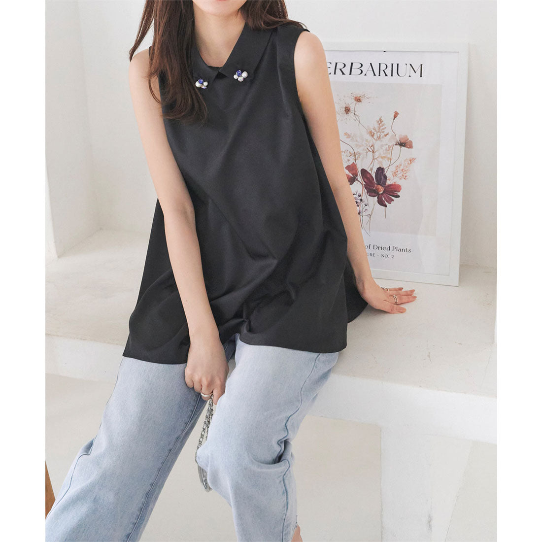 KOBE LETTUCE KOBE LETTUCE Bijou Motif Chibi Collar Tunic Blouse [C7171]