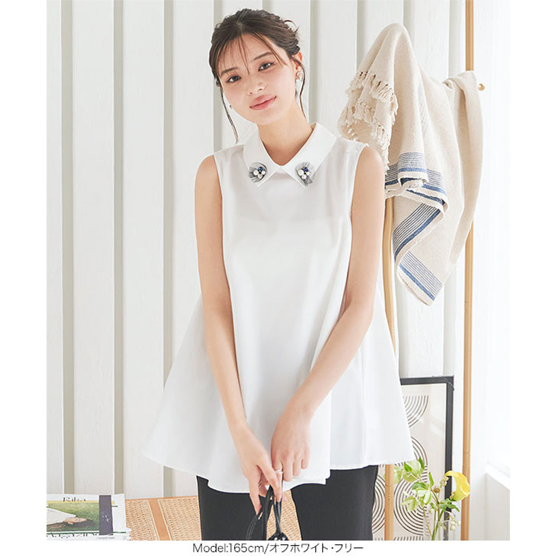 KOBE LETTUCE KOBE LETTUCE Bijou Motif Chibi Collar Tunic Blouse [C7171]
