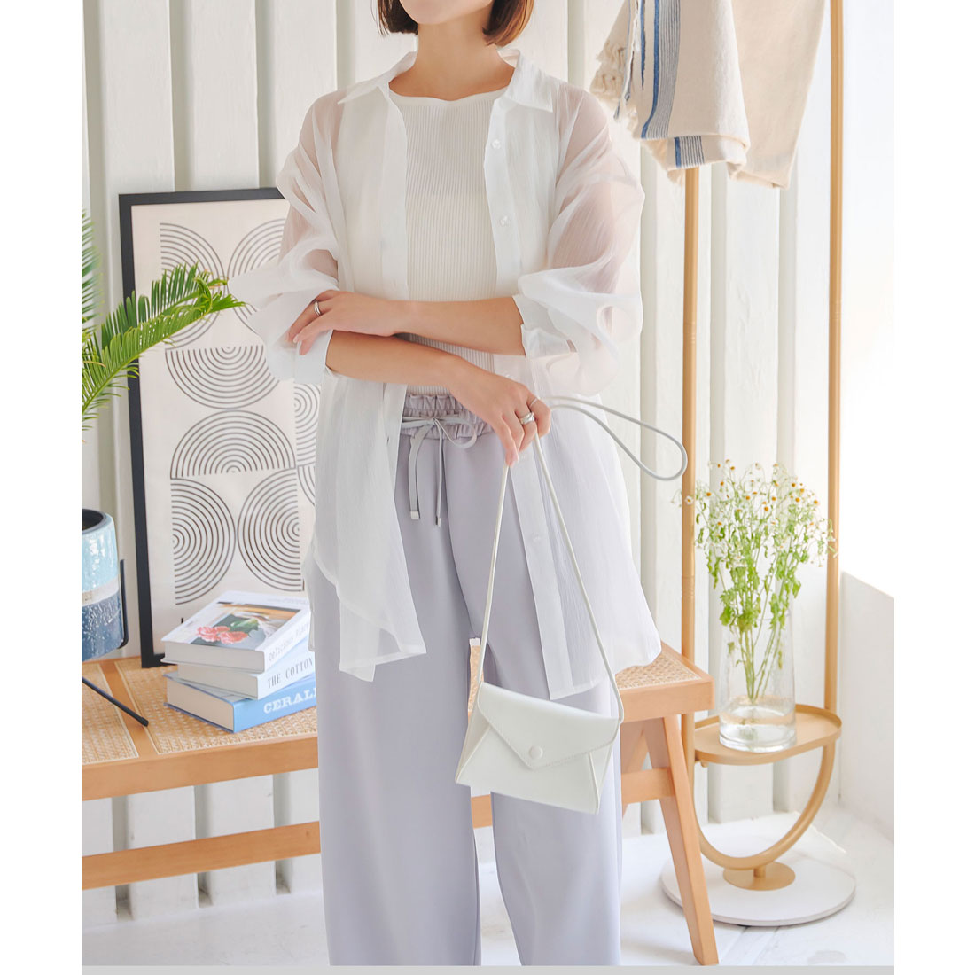 コウベレタス KOBE LETTUCE 3wayキャミストラップ付オフショルシアービッグシャツ [C7247]