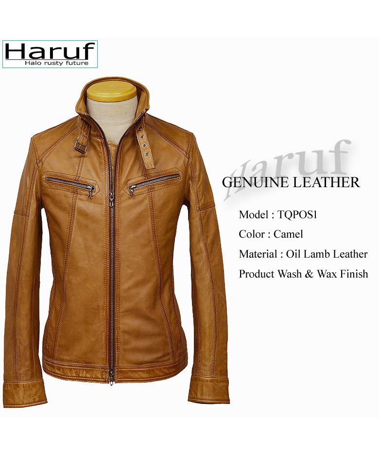 Haruf Leather Jacket Riders Jacket Leather Jacket Men's Genuine Leathe