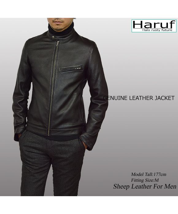 ハルフ Haruf 本革 レザージャケット ライダースジャケット 革ジャン メンズ シングルライダース シンプル おしゃれ 秋冬 春 メンズアウター RS2
