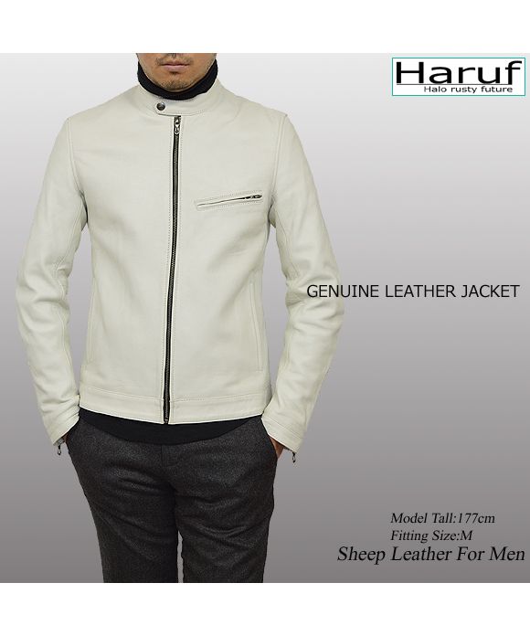 ハルフ Haruf 本革 レザージャケット ライダースジャケット 革ジャン メンズ シングルライダース シンプル おしゃれ 秋冬 春 メンズアウター RS2