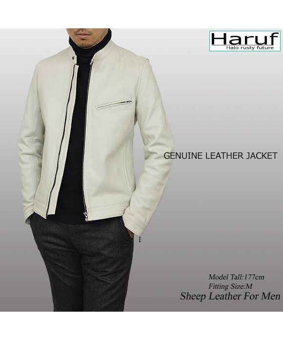 ハルフ Haruf 本革 レザージャケット ライダースジャケット 革ジャン メンズ シングルライダース シンプル おしゃれ 秋冬 春 メンズアウター RS2