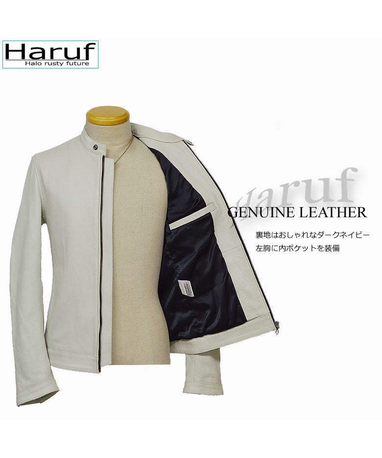 ハルフ Haruf 本革 レザージャケット ライダースジャケット 革ジャン メンズ シングルライダース シンプル おしゃれ 秋冬 春 メンズアウター RS2