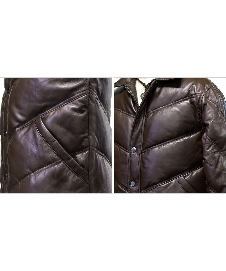 Haruf Genuine Leather Down Jacket Down Coat Leather Jacket Leather Rid