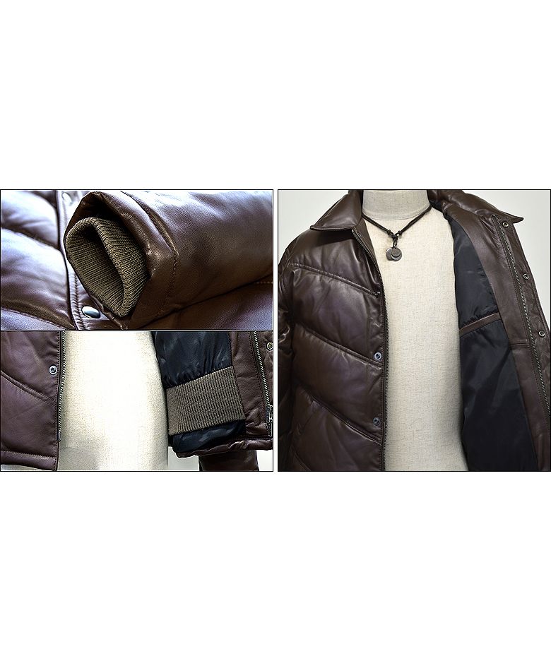 Haruf Genuine Leather Down Jacket Down Coat Leather Jacket Leather Rid