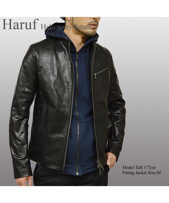 ハルフ Haruf 本革 レザージャケット シングルライダースジャケット 革ジャン メンズ ホースハイド 馬革 秋冬 US192H