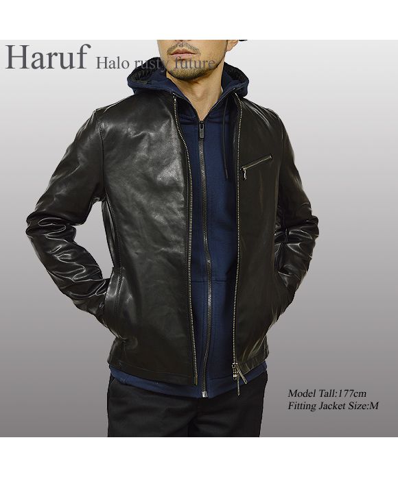 ハルフ Haruf 本革 レザージャケット シングルライダースジャケット 革ジャン メンズ ホースハイド 馬革 秋冬 US192H
