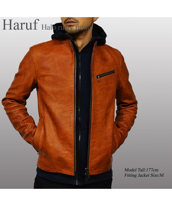 ハルフ Haruf 本革 レザージャケット シングルライダースジャケット 革ジャン メンズ ホースハイド 馬革 秋冬 US192H