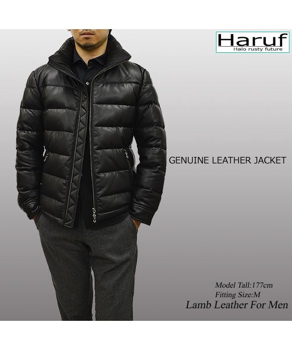 Haruf Down Jacket Down Coat Men's Genuine Leather Leather Jacket Fall Winter black black Camel brown US01