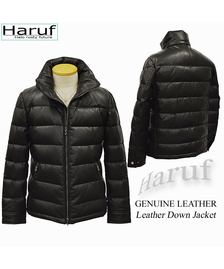 Haruf Down Jacket Down Coat Men's Genuine Leather Leather Jacket Fall Winter black black Camel brown US01