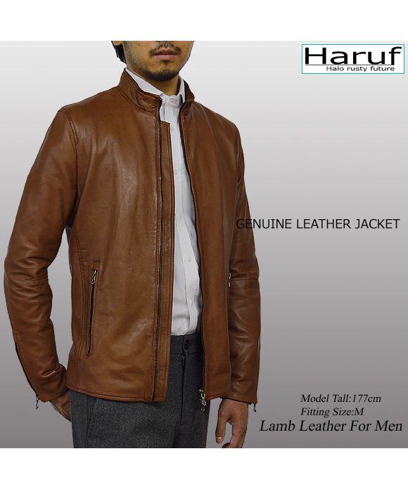 ハルフ Haruf ライダースジャケット レザージャケット 革ジャン メンズ 本革 シングルライダース スタンドカラー ラムレザー ブルゾン 秋冬 WL02