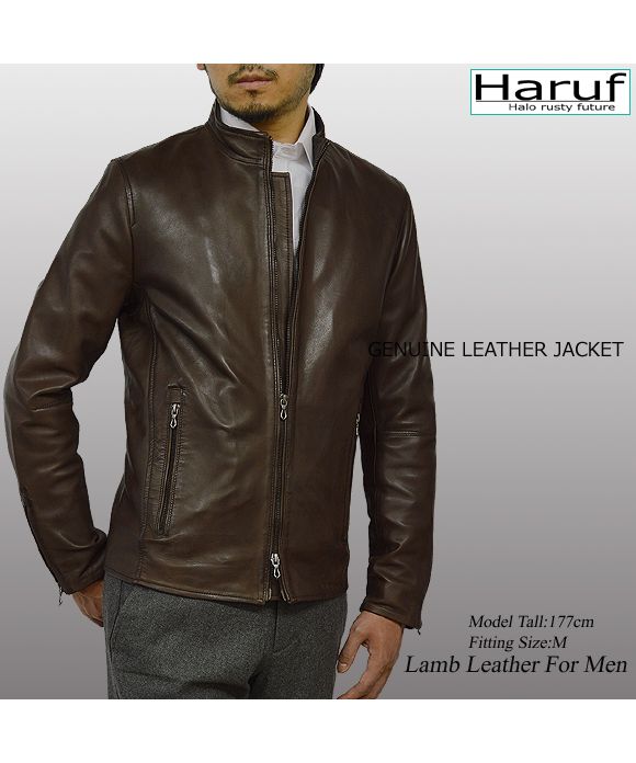 ハルフ Haruf ライダースジャケット レザージャケット 革ジャン メンズ 本革 シングルライダース スタンドカラー ラムレザー ブルゾン 秋冬 WL02