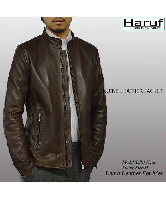 ハルフ Haruf ライダースジャケット レザージャケット 革ジャン メンズ 本革 シングルライダース スタンドカラー ラムレザー ブルゾン 秋冬 WL02