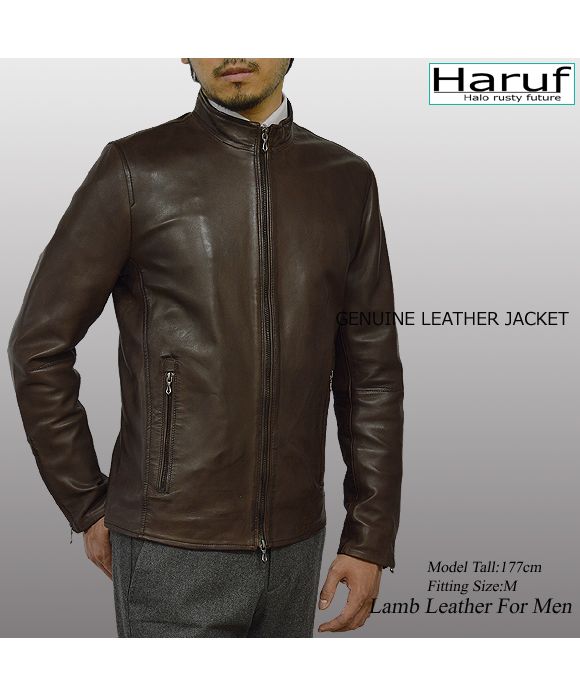 ハルフ Haruf ライダースジャケット レザージャケット 革ジャン メンズ 本革 シングルライダース スタンドカラー ラムレザー ブルゾン 秋冬 WL02