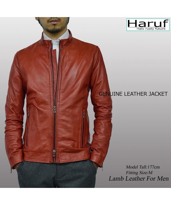 ハルフ Haruf ライダースジャケット レザージャケット 革ジャン メンズ 本革 シングルライダース スタンドカラー ラムレザー ブルゾン 秋冬 WL02