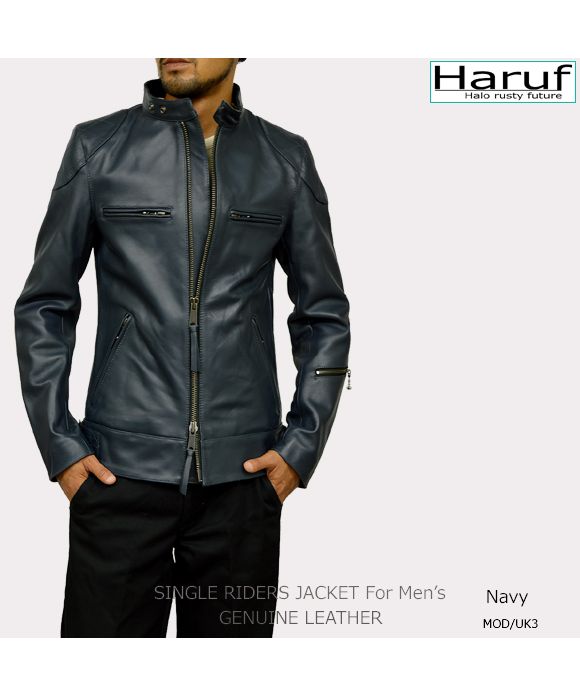 Haruf Leather Jacket Riders Jacket Leather Jacket Genuine Leather Men'