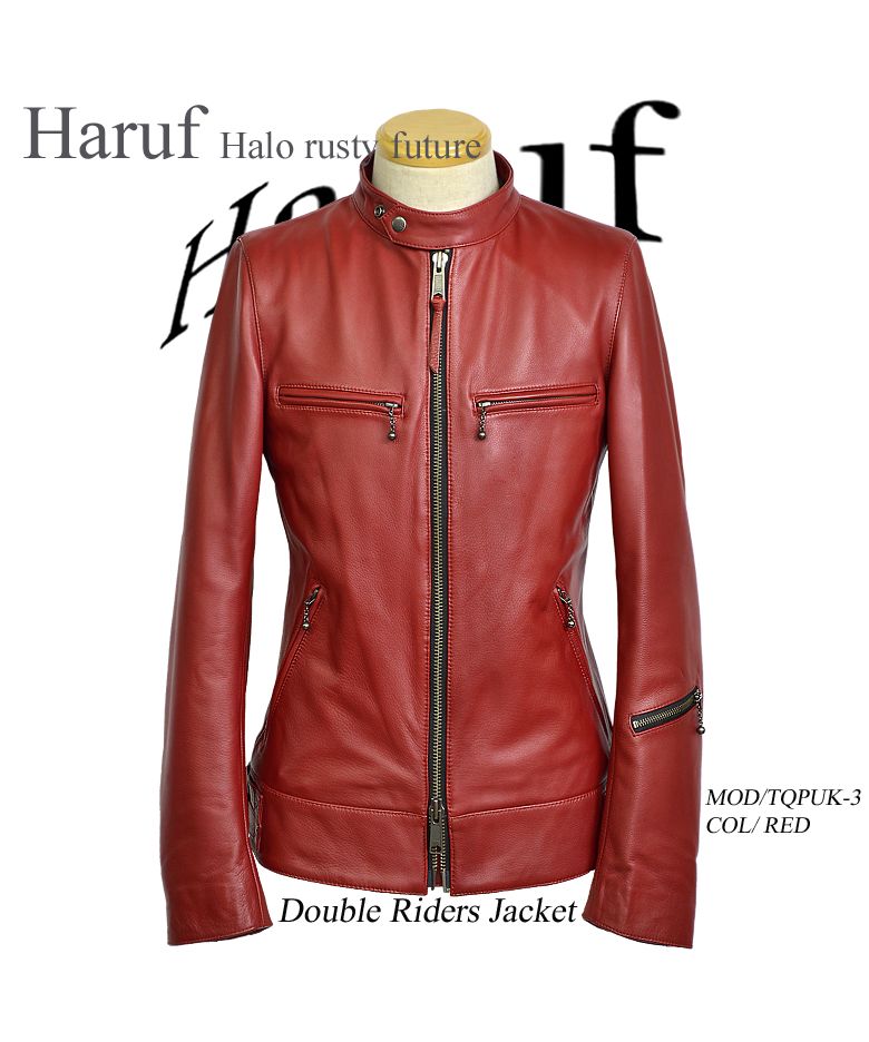 ハルフ Haruf レザージャケット ライダースジャケット 革ジャン メンズ 本革 シングルライダース バイクジャケット カウレザー TQPUK3