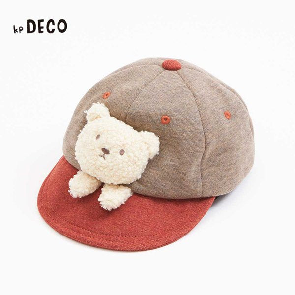 ケーピー KP KPDECO クマモチーフ付きキャップ(S～M) （茶） 茶
