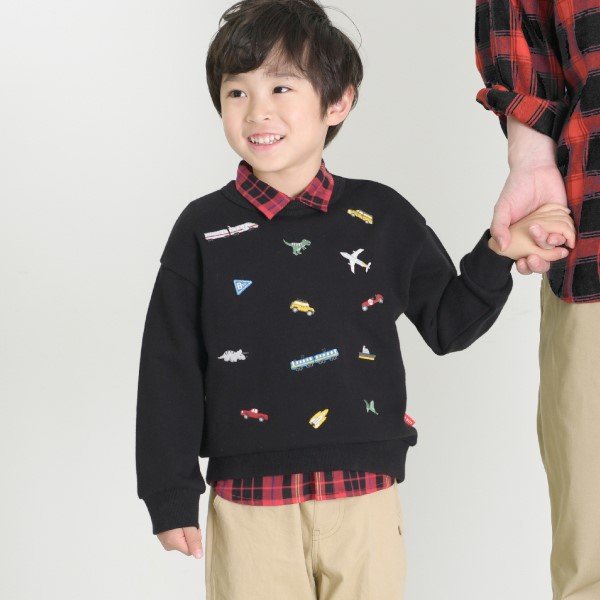 ケーピー KP KPBOY 先染めチェック長袖シャツ(90～150) （紺） 紺