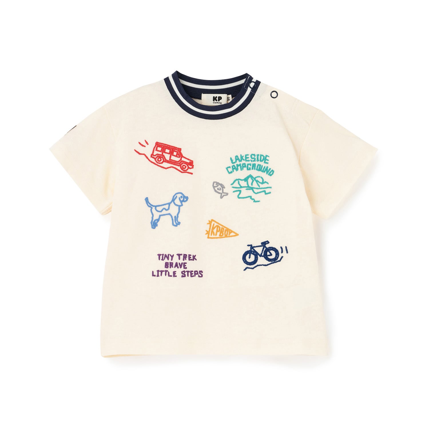 ケーピー KP ハンド刺しゅう風 半袖Tシャツ （黒） 黒