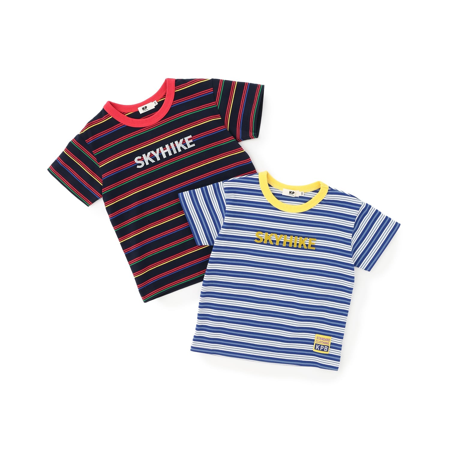 ケーピー KP マルチボーダー半袖Tシャツ （紺） 紺