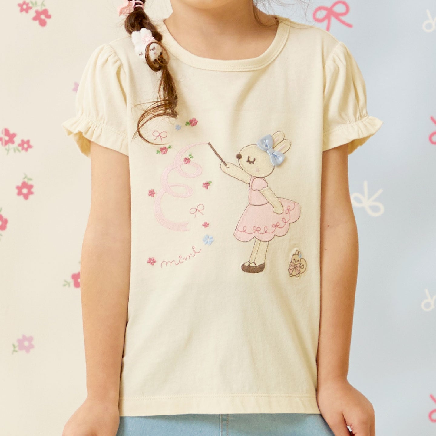 ケーピー KP mimiちゃん アップリケ Tシャツ （生成） 生成