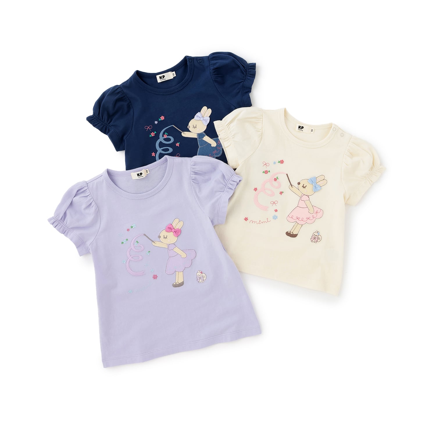ケーピー KP mimiちゃん アップリケ Tシャツ （生成） 生成