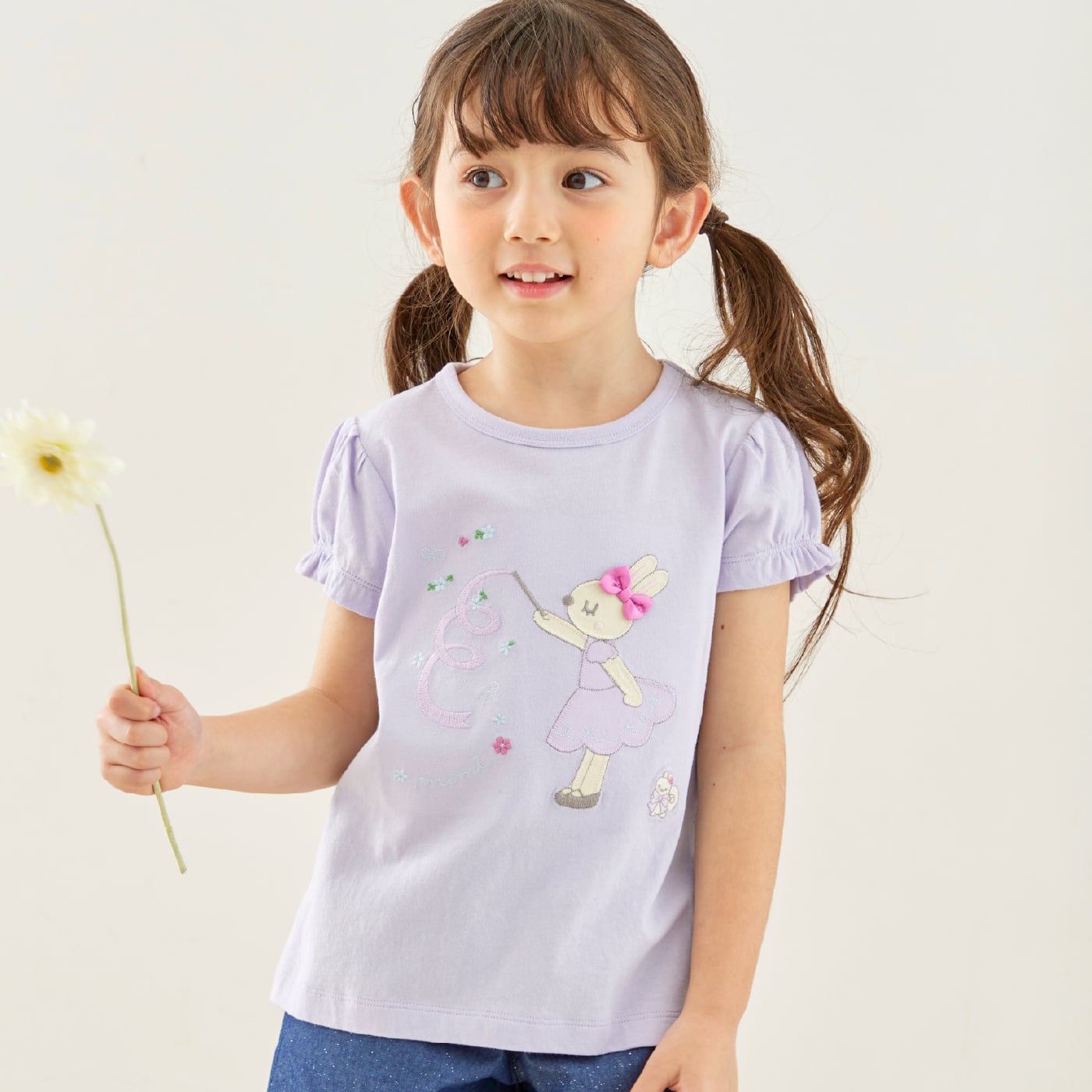 ケーピー KP mimiちゃん アップリケ Tシャツ （ラベンダー） ラベンダー