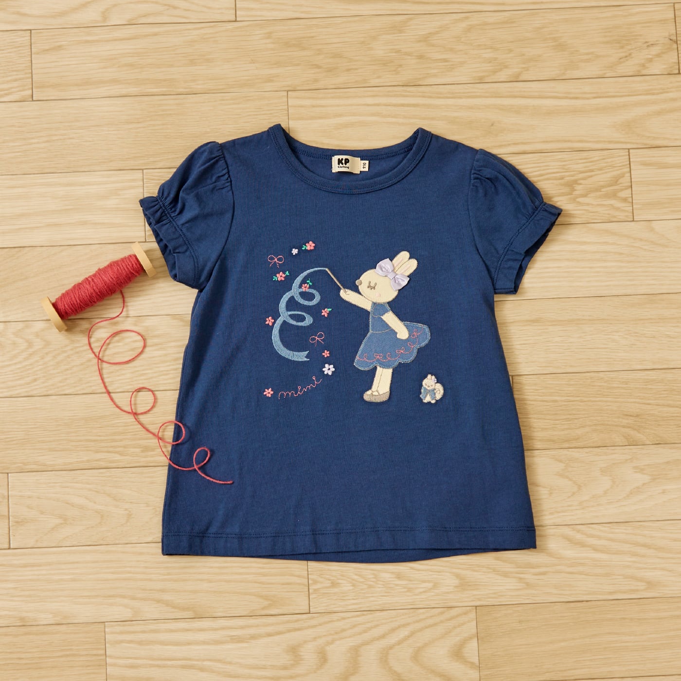 ケーピー KP mimiちゃん アップリケ Tシャツ （紺） 紺