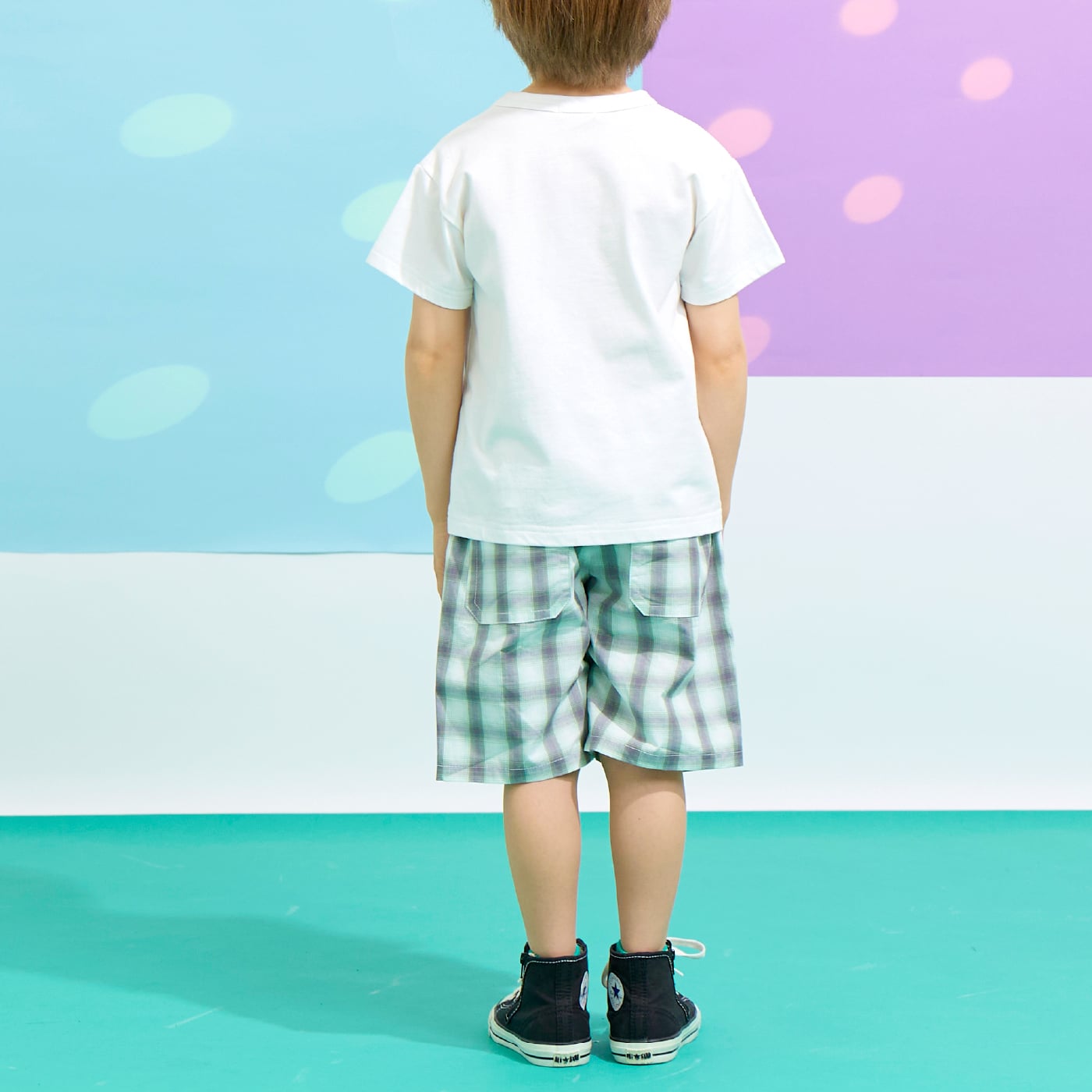 ケーピー KP オンブレチェック ハーフパンツ （カーキ） カーキ