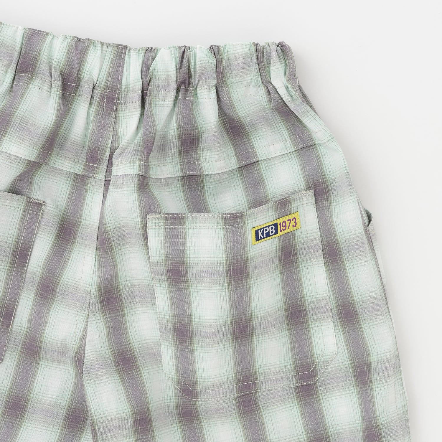 ケーピー KP オンブレチェック ハーフパンツ （カーキ） カーキ