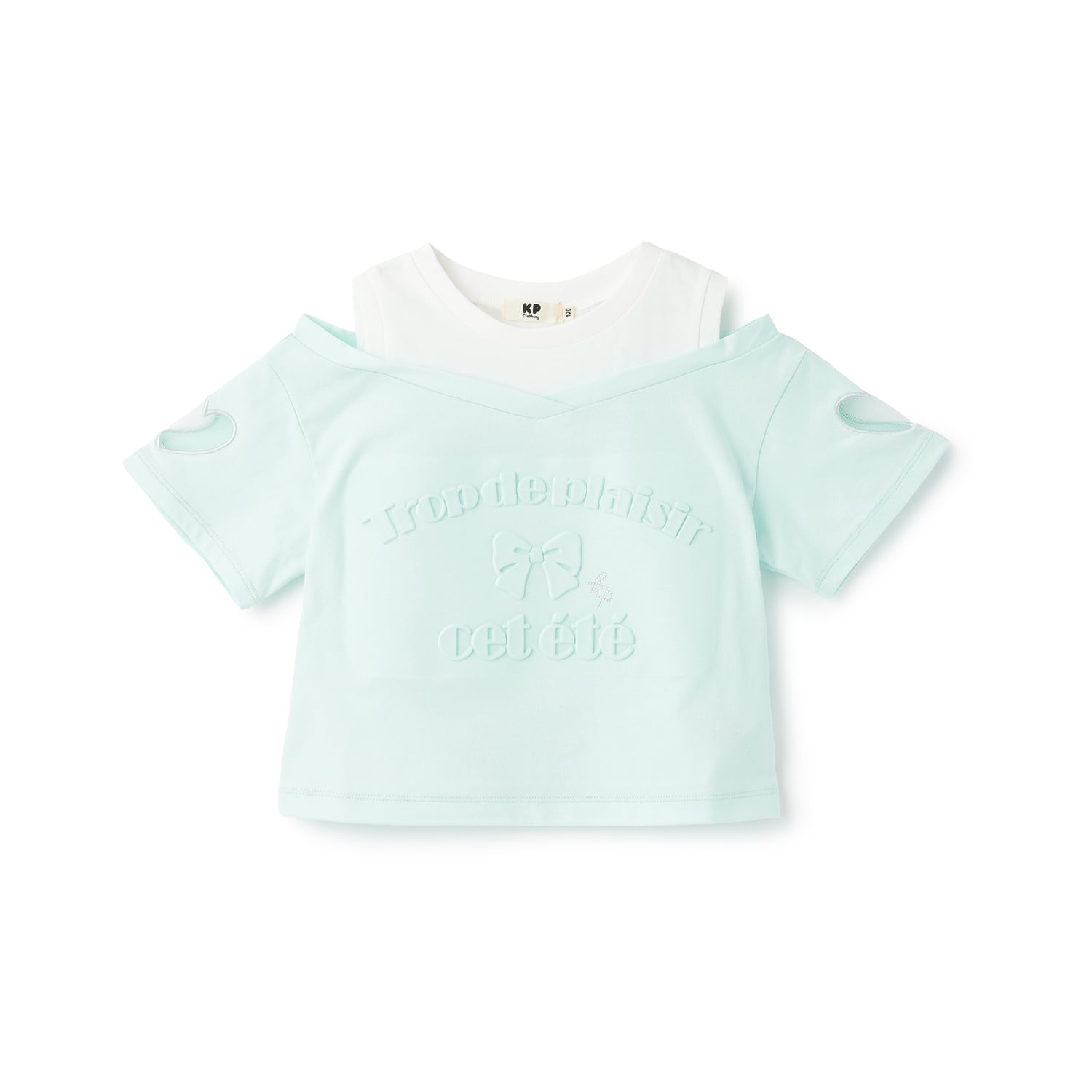 ケーピー KP エンボス加工ロゴ 肩見せTシャツ （ミント） ミント