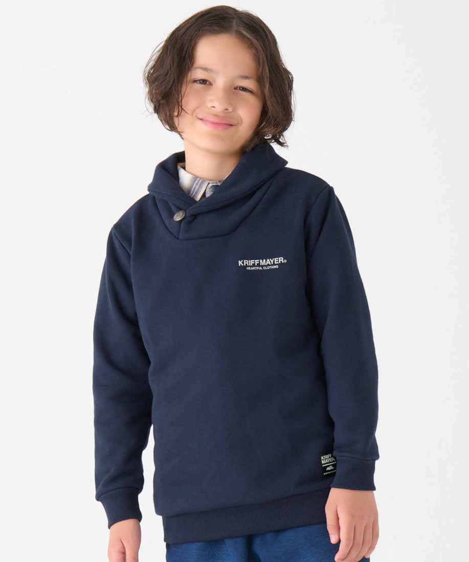 クリフ メイヤー KRIFF MAYER コンチョ釦ショールネック （NAVY） NAVY
