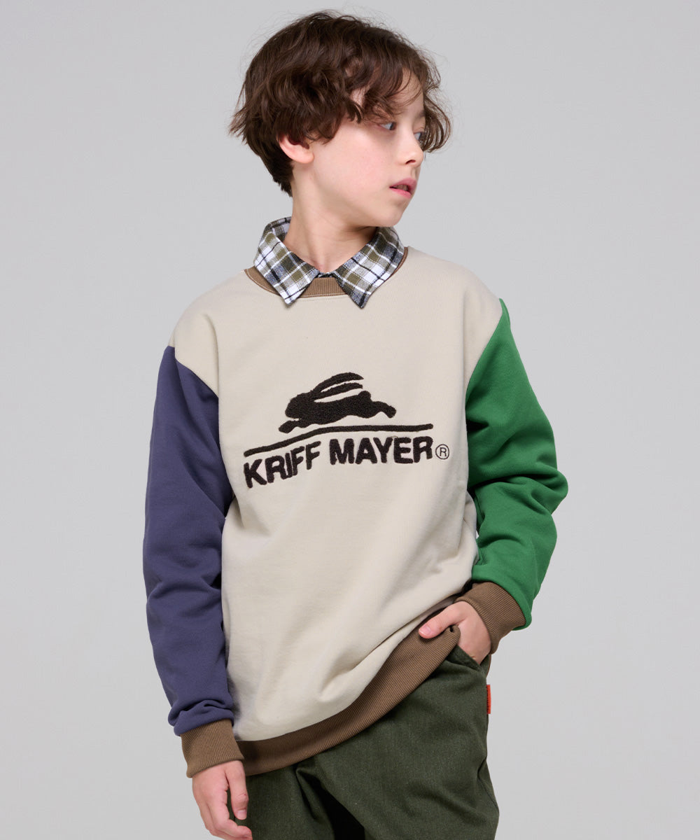 クリフ メイヤー KRIFF MAYER サガラ刺繍裏起毛クルー(ロゴ) （MULTI-COL） MULTI-COL