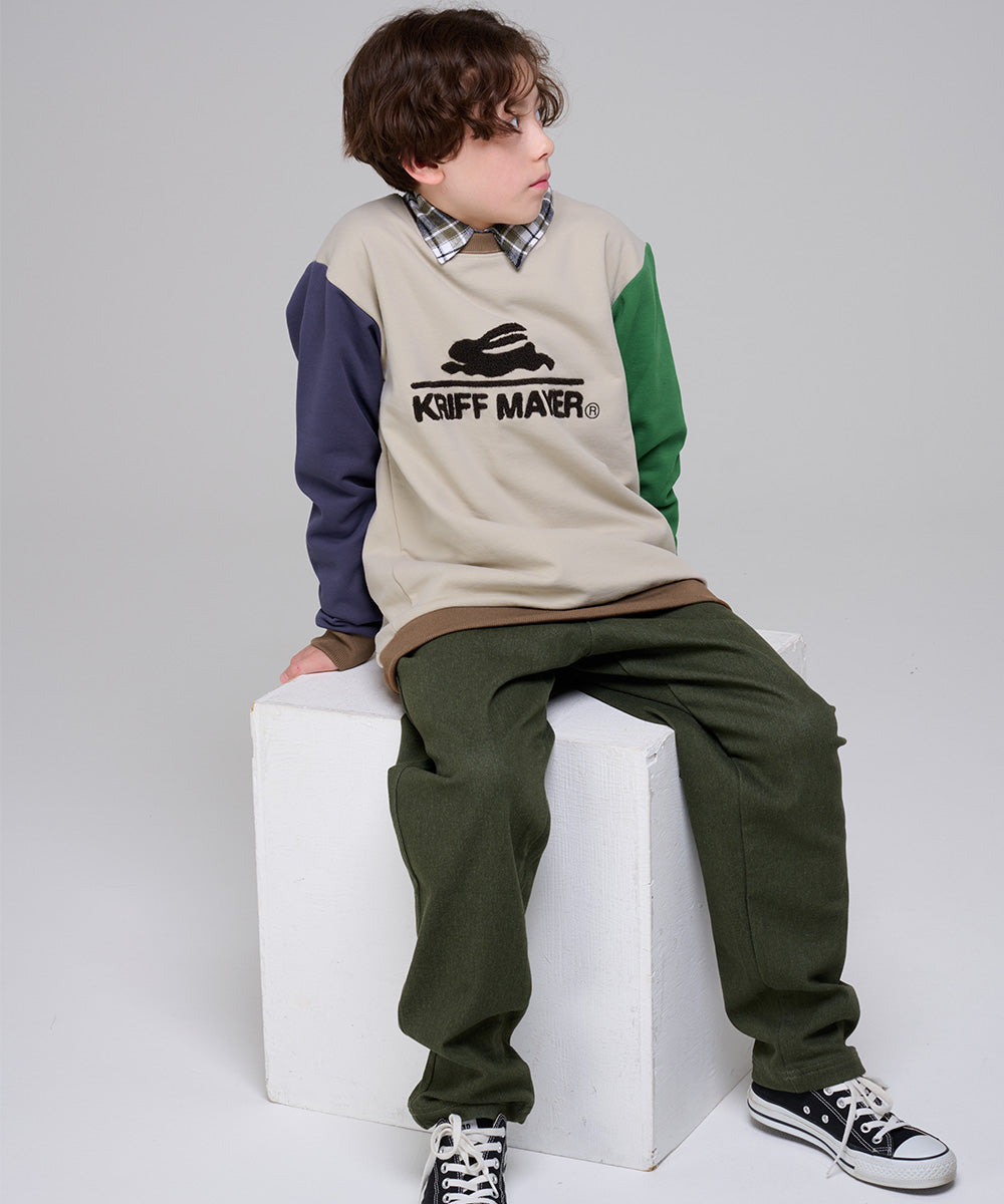 クリフ メイヤー KRIFF MAYER サガラ刺繍裏起毛クルー(ロゴ) （MULTI-COL） MULTI-COL