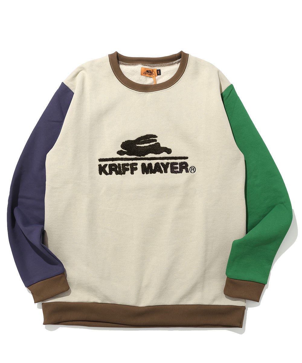 クリフ メイヤー KRIFF MAYER サガラ刺繍裏起毛クルー(ロゴ) （MULTI-COL） MULTI-COL