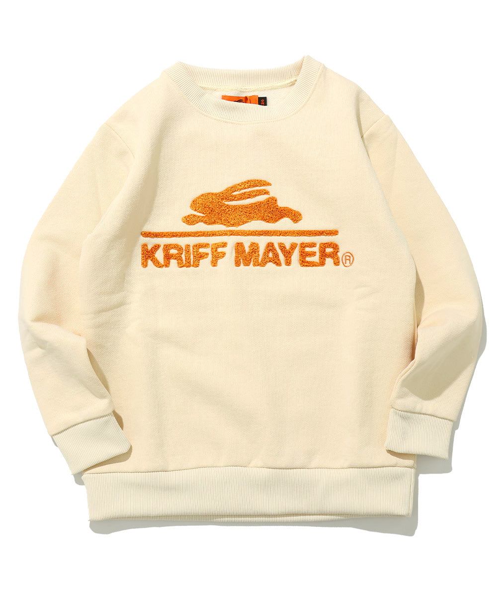 クリフ メイヤー KRIFF MAYER サガラ刺繍裏起毛クルー(ロゴ) （NATURAL） NATURAL