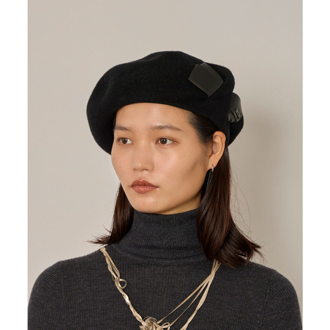 アース arth arth  Put in Ribbon Beret / アース （BLACK (01)） BLACK (01)