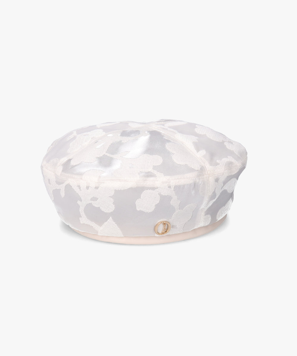 シャポー ド オー Chapeau d'O Chapeau d' O  EMB Sheer Beret / シャポードオー （WHITE (06)） WHITE (06)