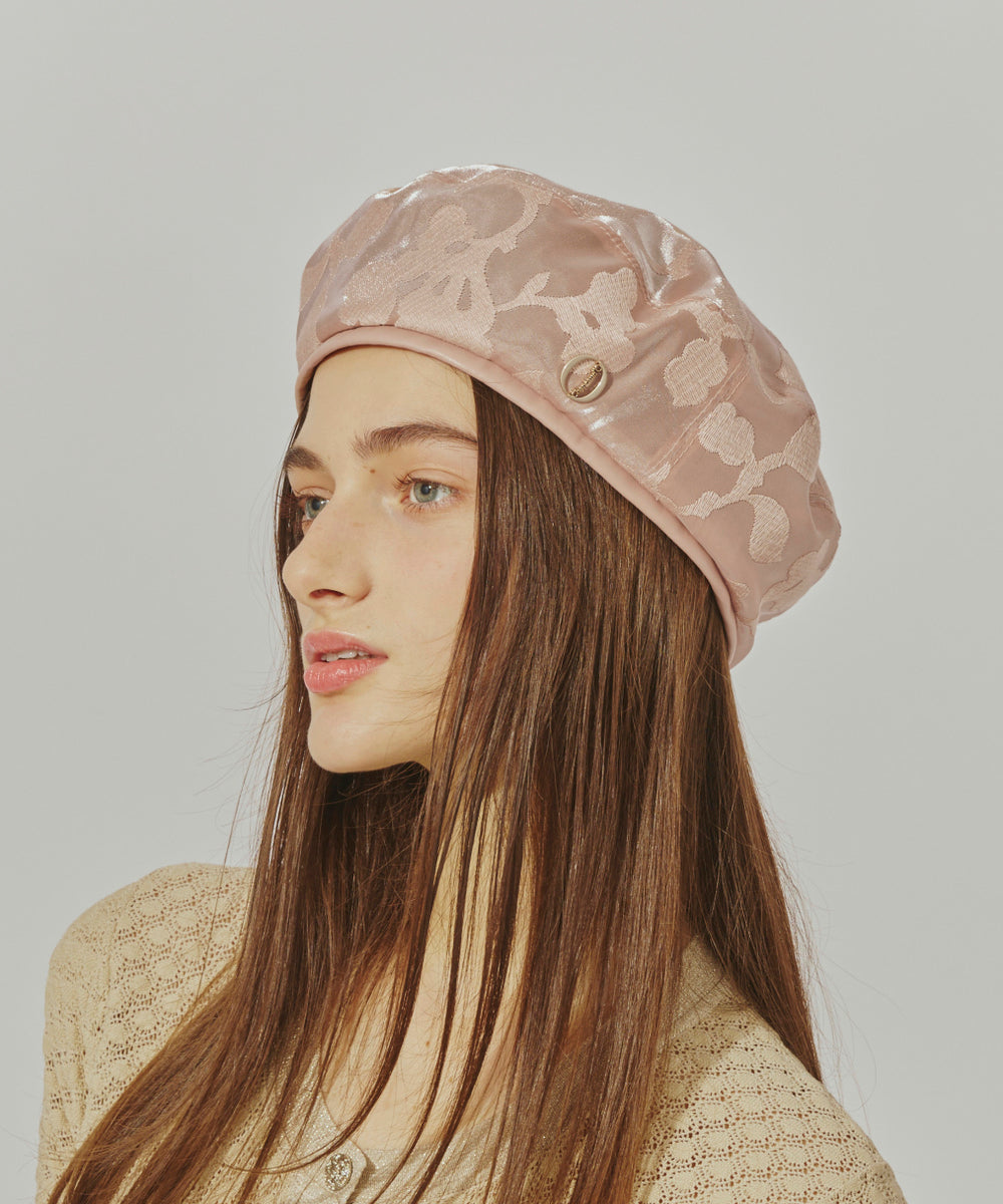 シャポー ド オー Chapeau d'O Chapeau d' O  EMB Sheer Beret / シャポードオー （PINK (15)） PINK (15)