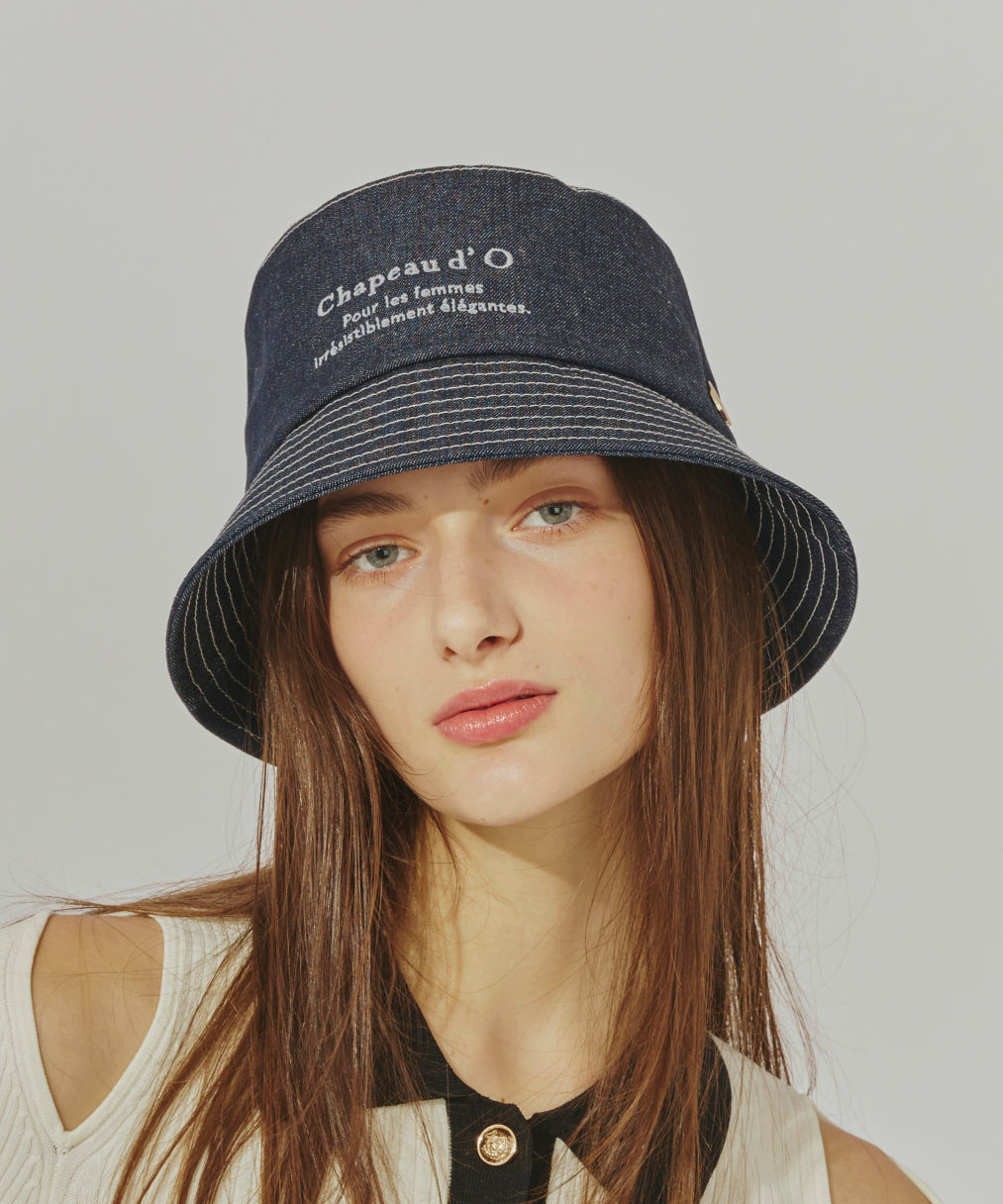 シャポー ド オー Chapeau d'O Chapeau d' O Denim EMB Bucket / シャポードオー