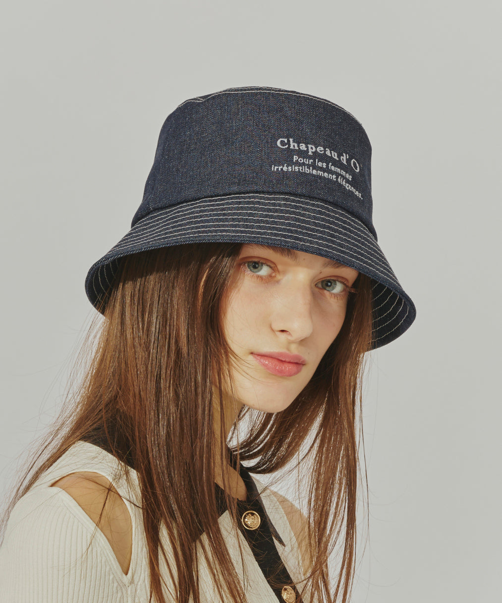 シャポー ド オー Chapeau d'O Chapeau d' O Denim EMB Bucket / シャポードオー