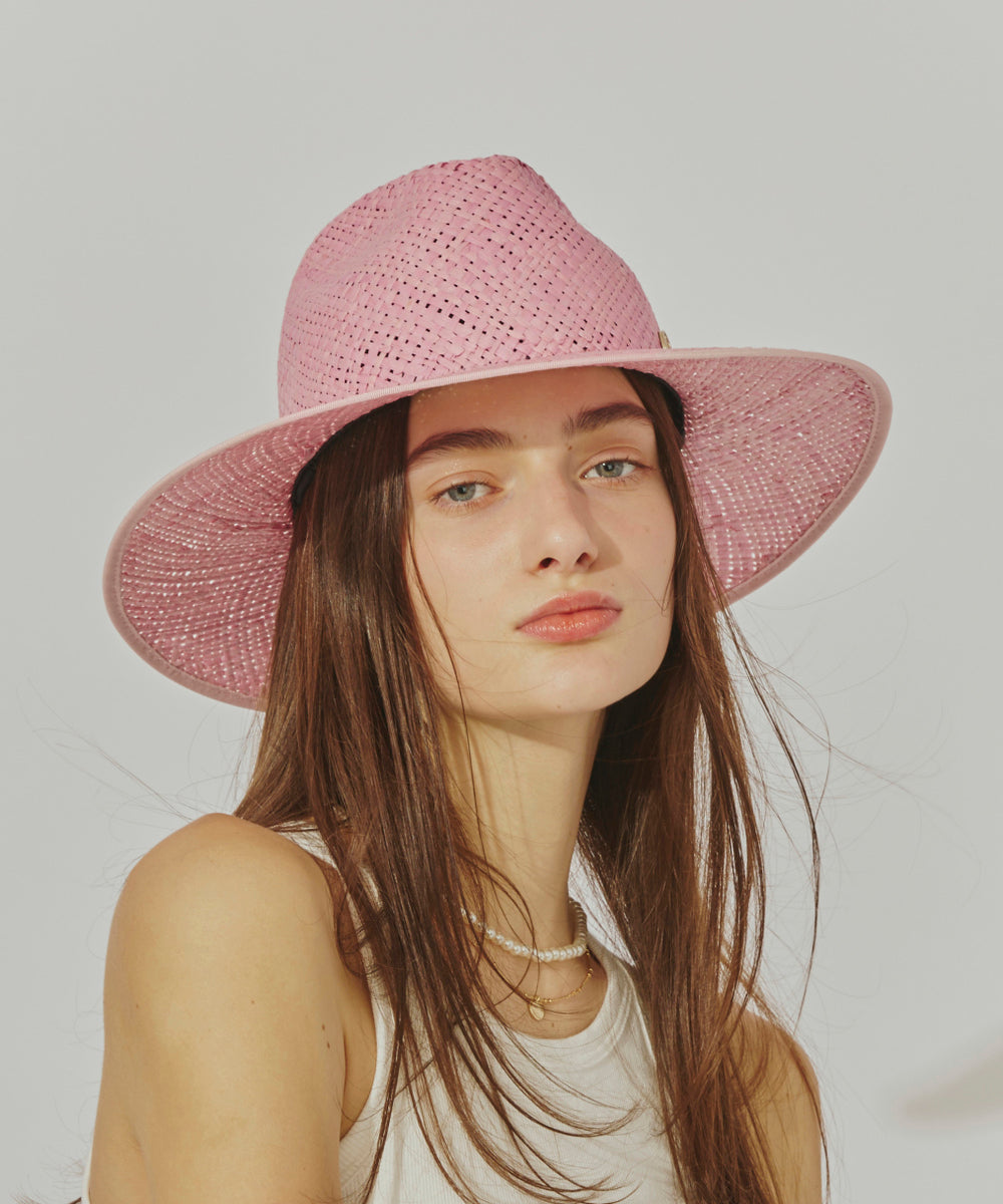 シャポー ド オー Chapeau d'O Chapeau d' O  Color Raffia Fedora / シャポードオー （PINK (15)） PINK (15)