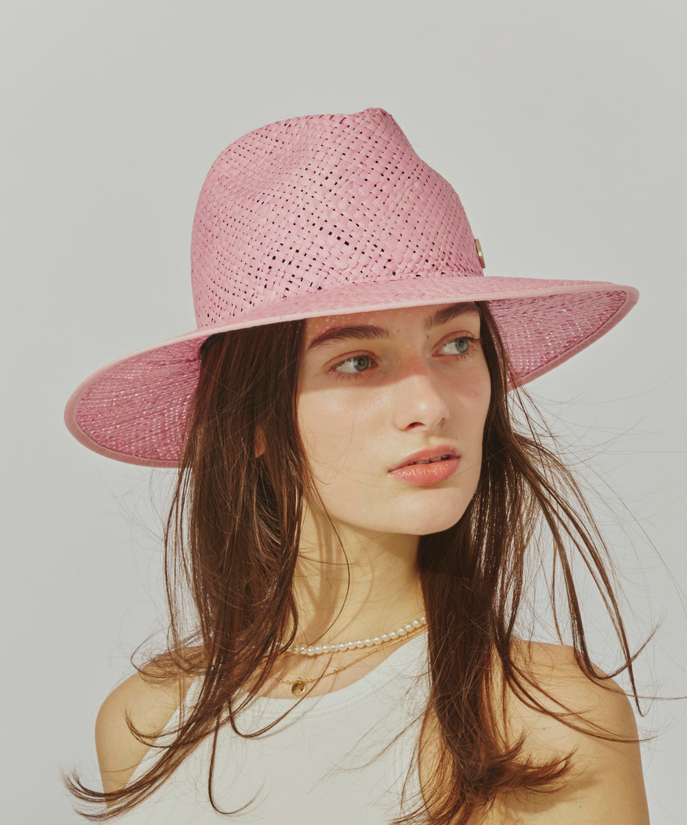 シャポー ド オー Chapeau d'O Chapeau d' O  Color Raffia Fedora / シャポードオー （PINK (15)） PINK (15)