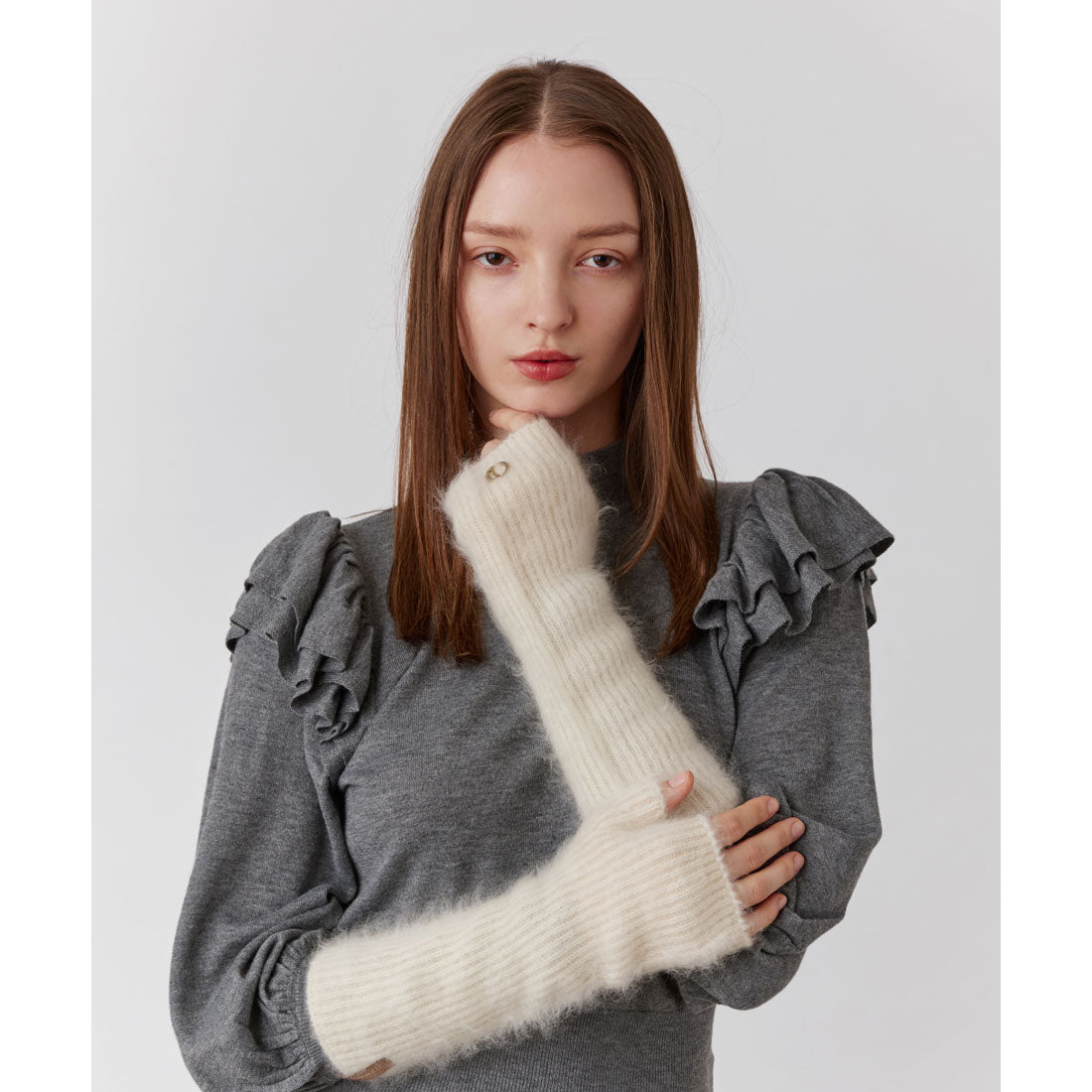 シャポー ド オー Chapeau d'O Chapeau d' O  Cashmere Fur Arm Warmers / シャポードオー （WHITE (06)） WHITE (06)