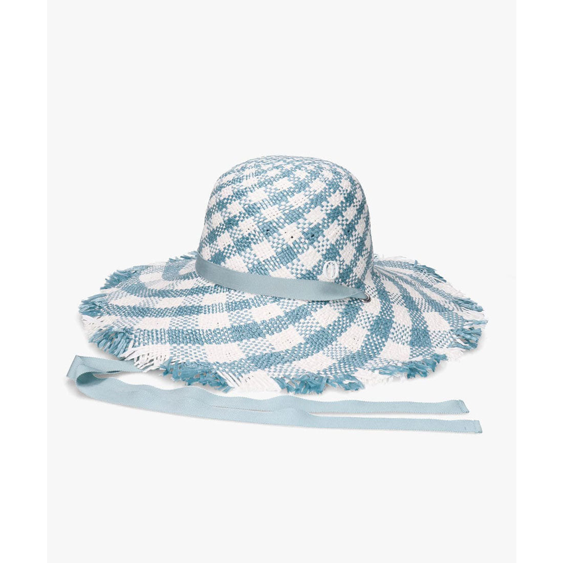 シャポー ド オー Chapeau d'O Chapeau d' O  PA Gingham Fringe Hat / シャポードオー （LT BLUE (75)） LT BLUE (75)